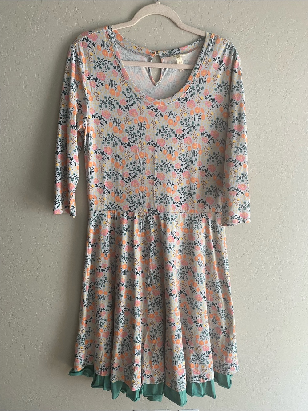 Matilda Jane x Joanna Gaines Down On The Farm Floral Knit Ruffle Dress Size L
